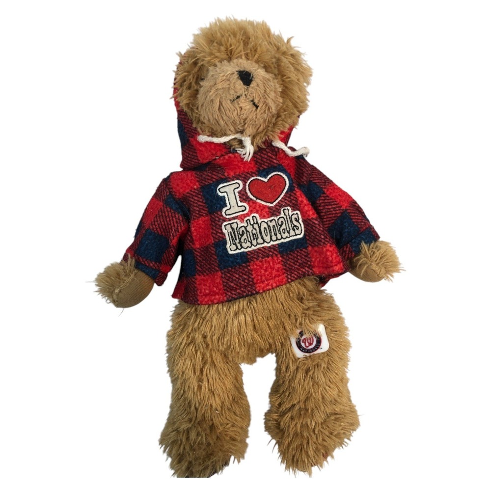 Washington Nationals MLB‎ Plush Teddy Bear Good Stuff Plaid Hoodie 2011 14 inch